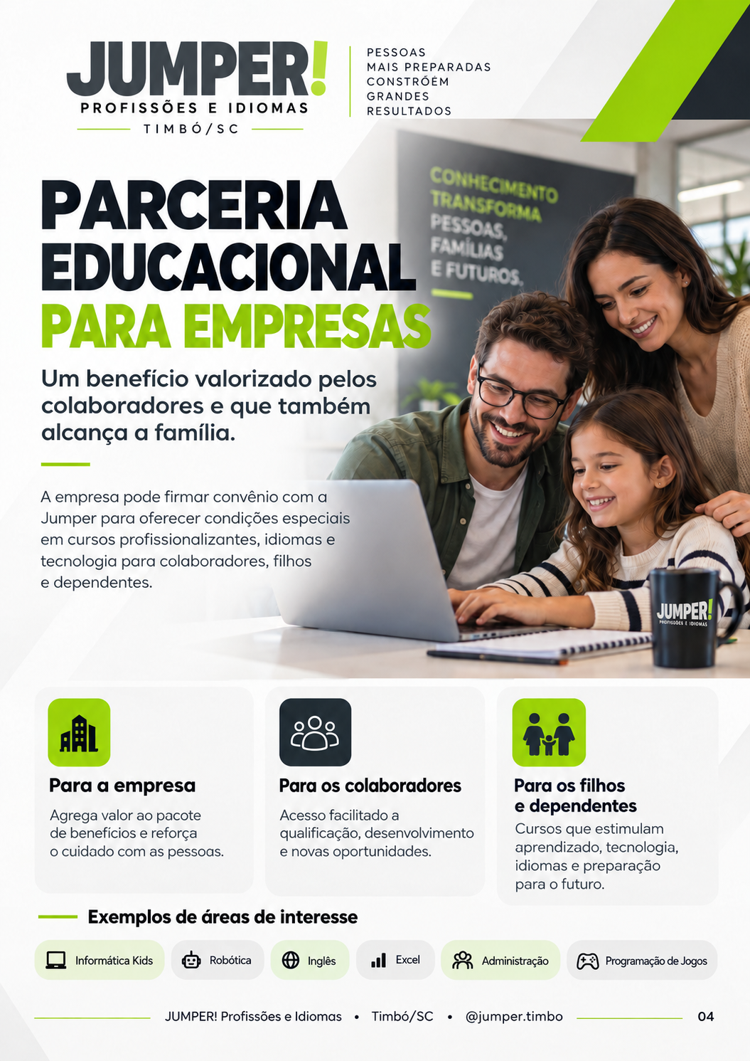 Catálogo de parceria educacional para empresas