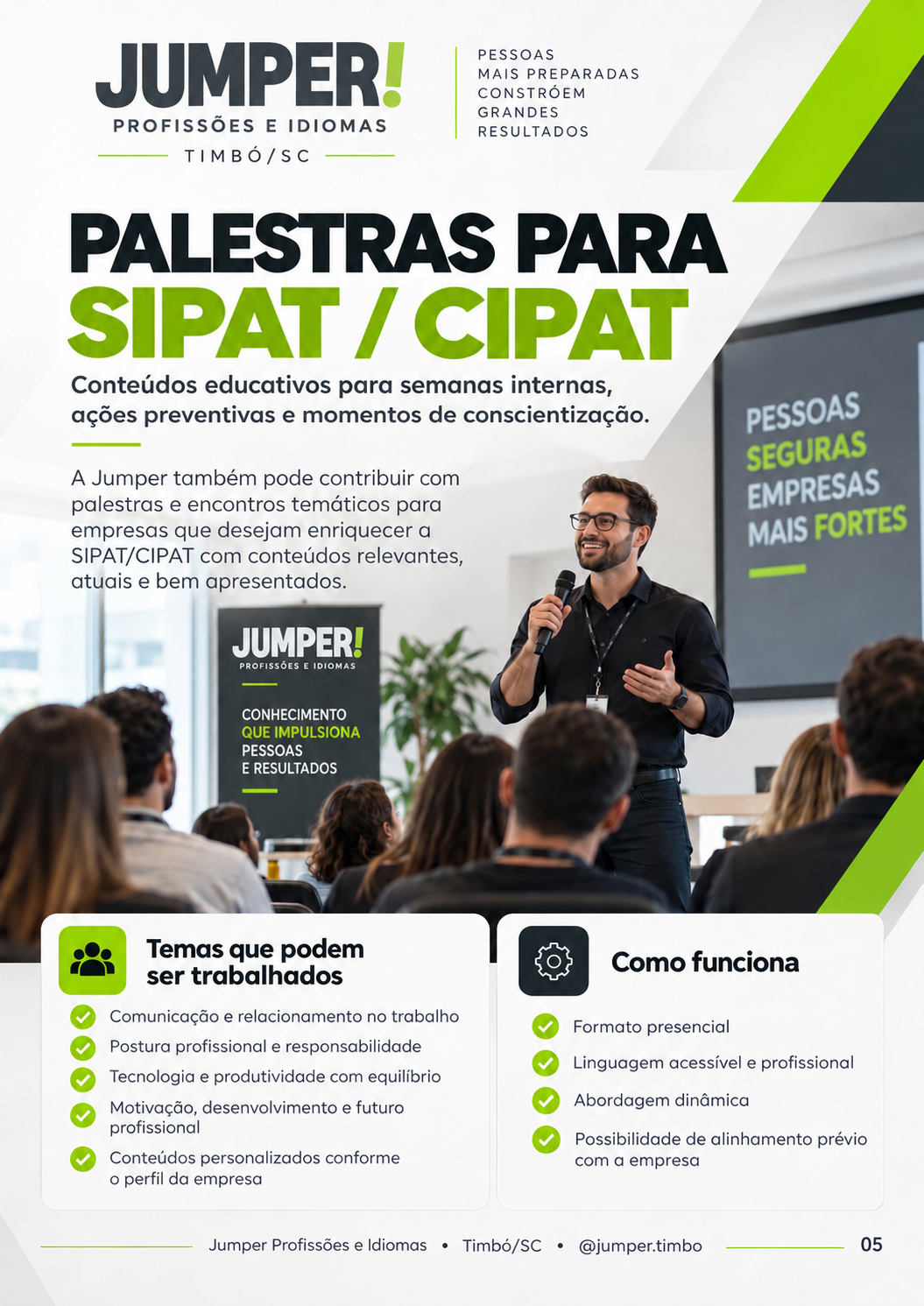 Apresentação de palestras para SIPAT e CIPAT
